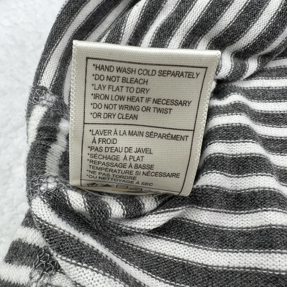 Jack By BB Dakota Top Women's Size Large L Striped Cowl Neck Black White - Picture 11 of 11